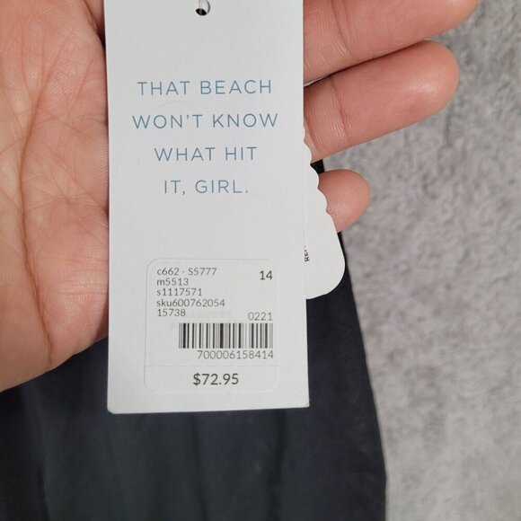 NWT Swim By Cacique Black No-Wire Build in bra Tank Top size 14 - Picture 7 of 10